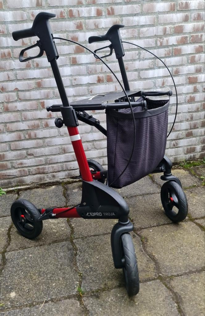 Topro Troja 2G maat M rollator lichtgewicht kleur rood mooi, Diversen, Rollators, Ophalen, Opvouwbaar, Gebruikt