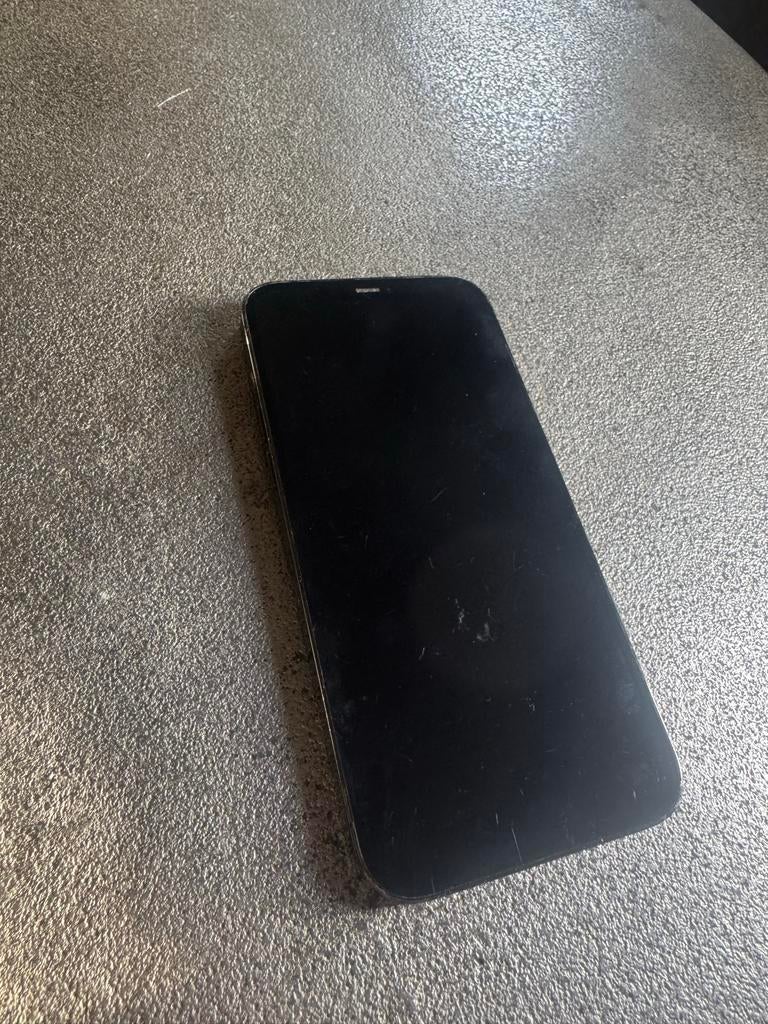 Kapotte iPhone 12 Pro Max, Telecommunicatie, Mobiele telefoons | Apple iPhone, Ophalen, 128 GB, Zwart, IPhone 12 Pro Max