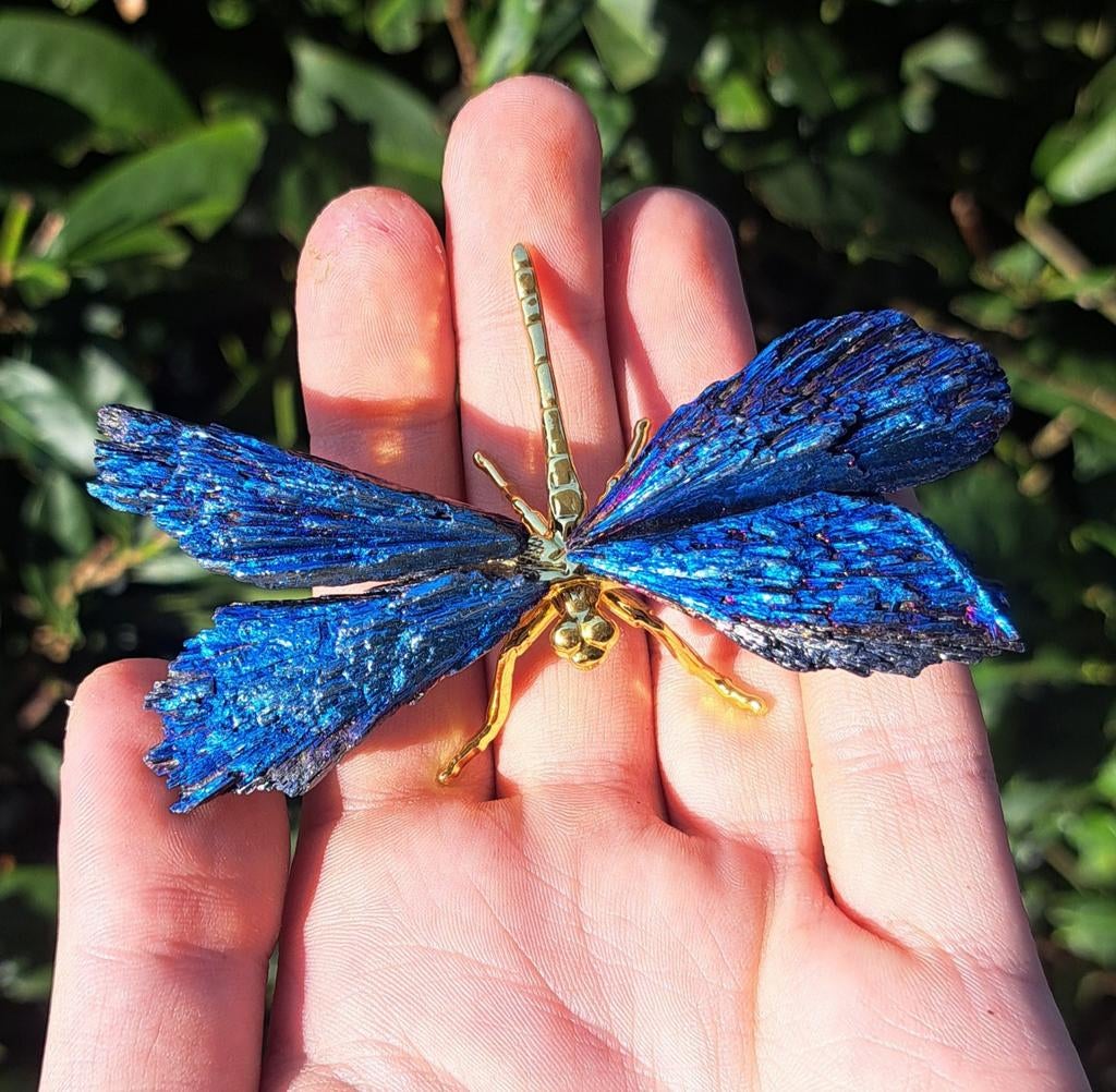 Gave Kyaniet libelle edelsteen natuursteen edelstenen stenen, Ophalen of Verzenden