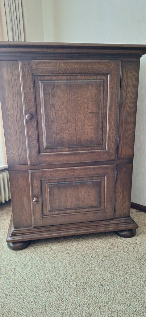 Eiken tv kast, Gebruikt, 100 tot 150 cm, Ophalen of Verzenden, Minder dan 100 cm