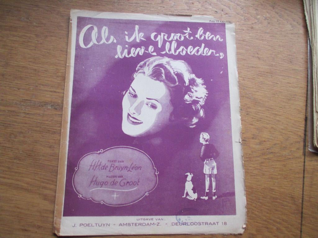 Als ik groot ben lieve moeder, Ophalen of Verzenden, Gebruikt, Artiest of Componist, Populair