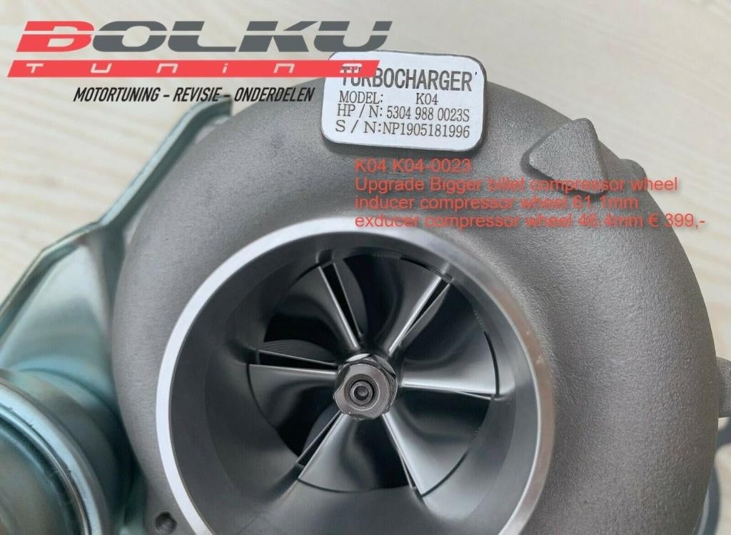 K04-022-023 Billet compressorwiel TUNING 1.8 20VT, Auto diversen, Tuning en Styling, Ophalen of Verzenden