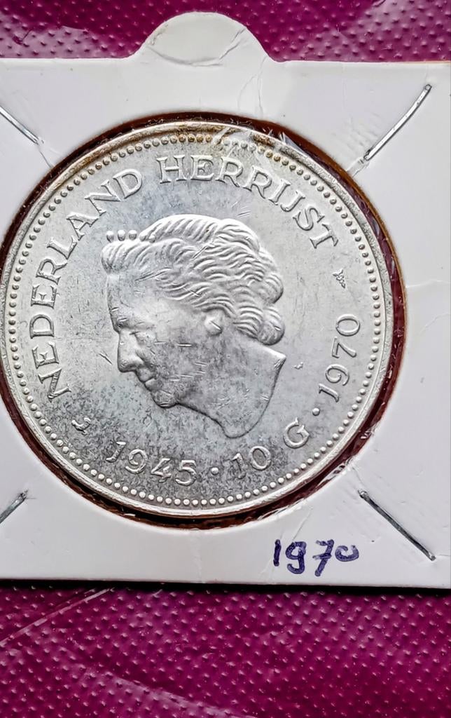 Zilveren 10 gulden munt "Nederland Herrijst", Postzegels en Munten, Munten | Nederland, Ophalen of Verzenden, Koningin Juliana