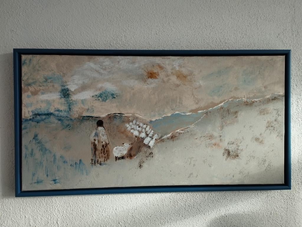 Mooi schilderij incl baklijst afm ca 40x80 cm, Ophalen