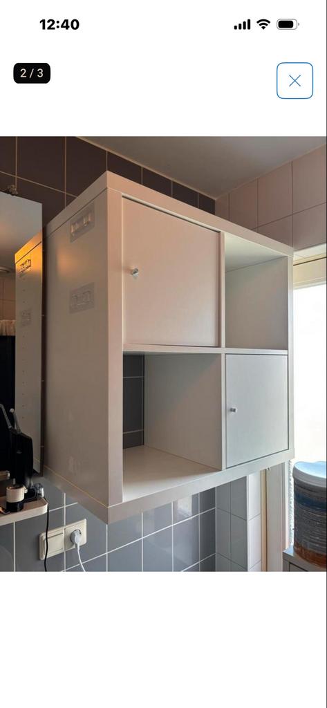 IKEA Kallax kast wit met deurtjes, Ophalen of Verzenden, Gebruikt