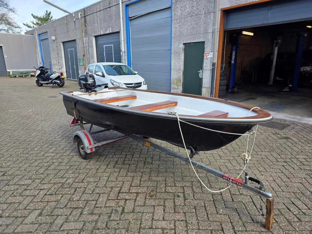 Complete Sloep 4m met Suzuki 6pk Motor en Trailer, Gebruikt, Tot 10 pk, Ophalen of Verzenden, 3 tot 6 meter