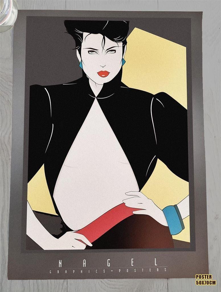 Grote PATRICK NAGEL pin up kunst Poster affiche, Ophalen of Verzenden