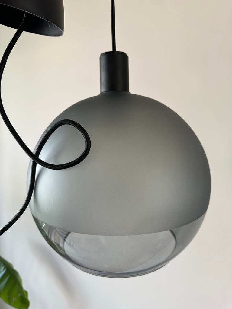 IKEA JAKOBSBYN Hanglamp - Grijs Glas, Ophalen, Zo goed als nieuw, Glas, Minder dan 50 cm