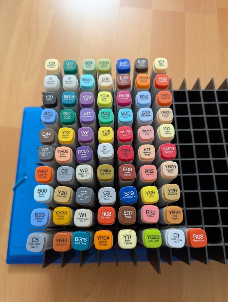 Copic Markers Set - 71 Stuks in Goede Staat, Hobby en Vrije tijd, Tekenen, Ophalen of Verzenden, Gebruikt, Potlood of Stift