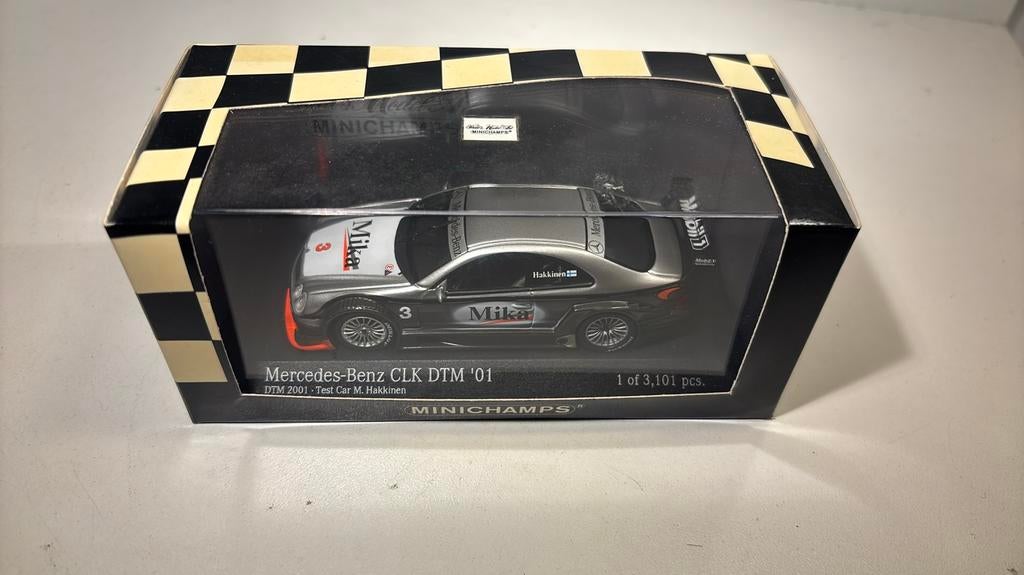 Mercedes benz clk dtm 2001 test car m.hakkinen minichamps, Auto, Ophalen of Verzenden, MiniChamps, A