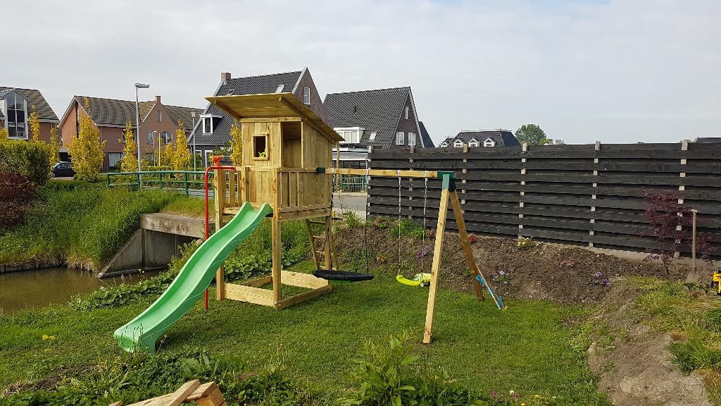 GRATIS GLIJBAAN | Houten speelhuis | 9x9 palen | Beach Hut, Welles Tuinhout, Mail@wellestuinhout.nl, Nieuw, Ophalen of Verzenden