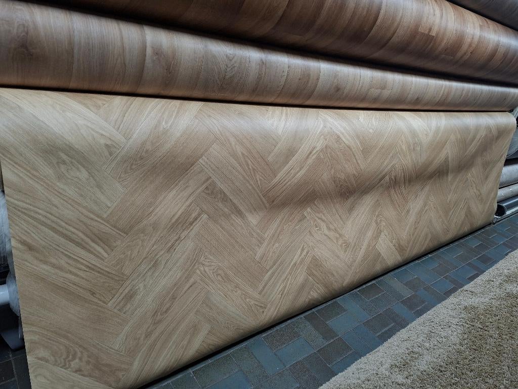 Visgraat vinyl vloer Rotterdam! Outlet prijzen OP=OP!!, Ophalen, 75 m² of meer, Nieuw, Crème