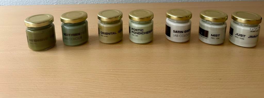 LAB Colour 7 samples+kleurenkaart, Ophalen, Minder dan 5 liter, Groen, Verf