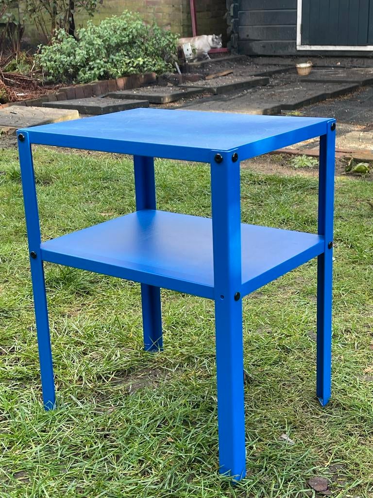 IKEA KNARREVIK Nachtkastje - Fel Blauw, Huis en Inrichting, Minder dan 45 cm, Minder dan 55 cm, Gebruikt, Metaal of Aluminium