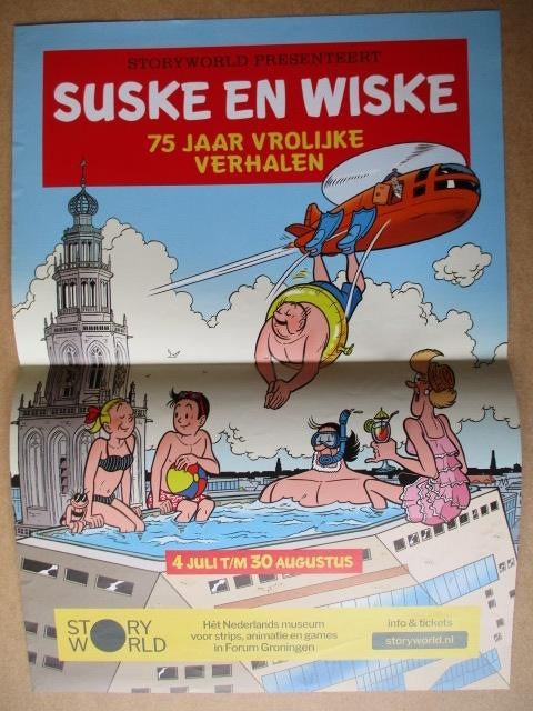 adv10397 suske en wiske poster 3, Verzamelen, Ophalen, Suske en Wiske, Gebruikt, Plaatje, Poster of Sticker