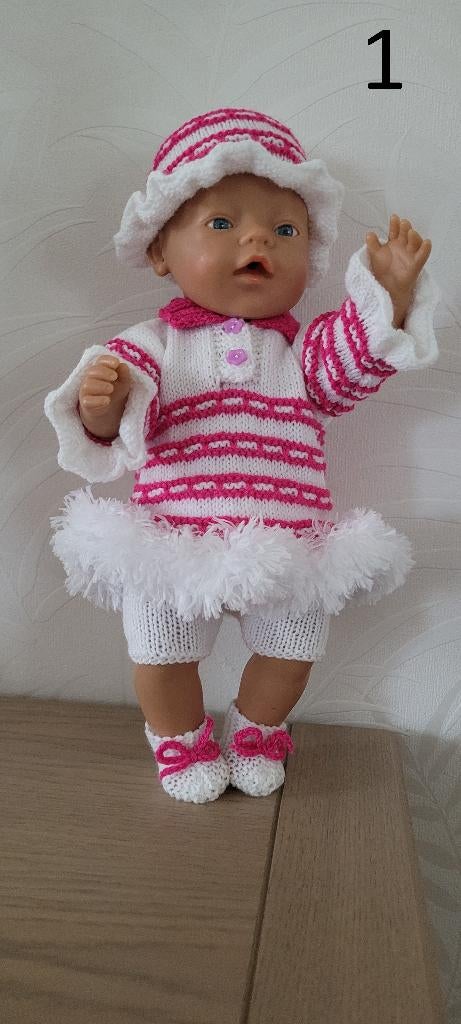 Gebreide kleding voor Baby pop 42cm. NIEUW, Kinderen en Baby's, Ophalen of Verzenden, Nieuw, Babypop