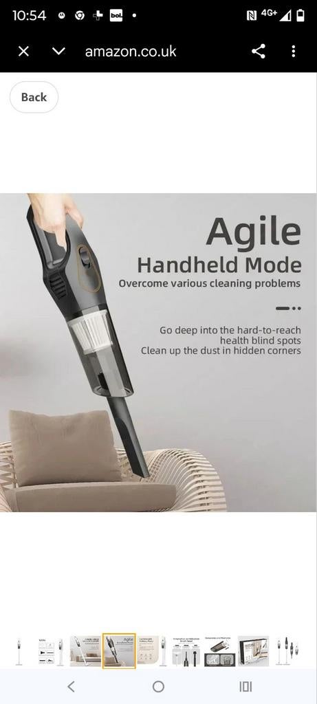 Handzame draadloze stofzuiger, Ophalen of Verzenden