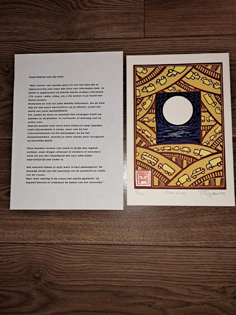 Frank Hulscher zeefdruk 13/250, Ophalen of Verzenden
