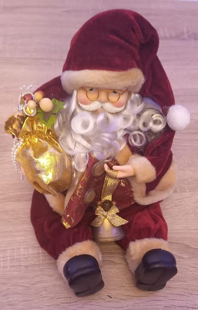 Leuke Zittende Kerstman met Klingelbel en Gouden Zak,  ZGAN!, Diversen, Kerst, Ophalen of Verzenden, Zo goed als nieuw