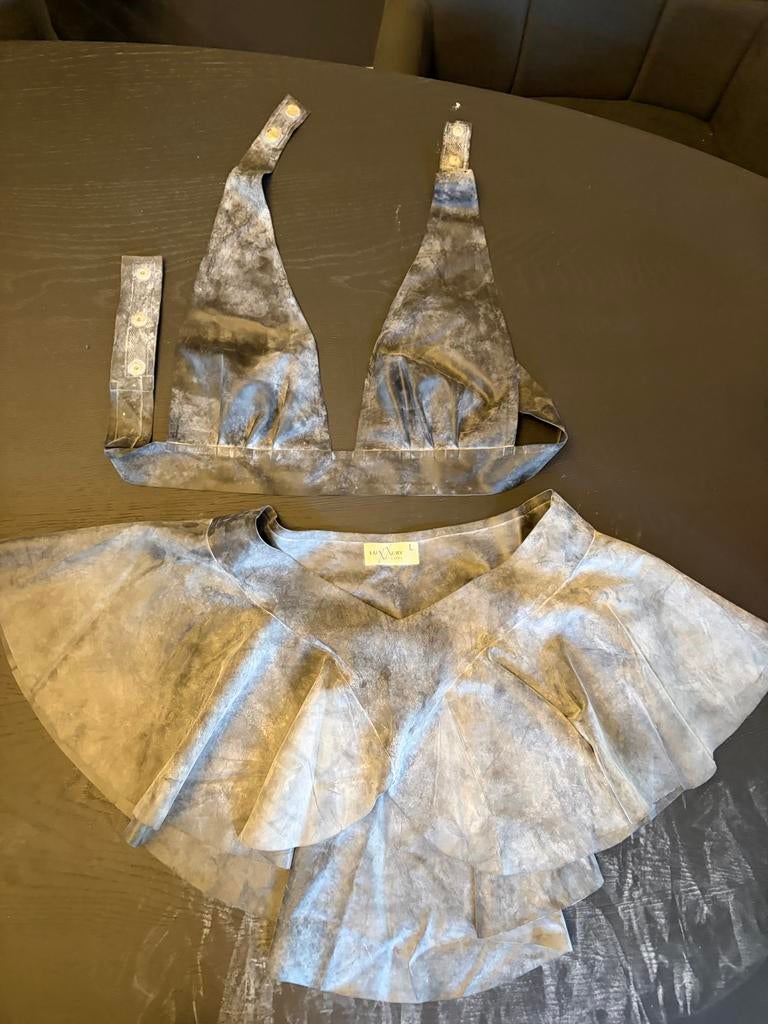 Luxxury Latex Set fetish Maat M - Compleet met Onderhoudsset, Ophalen of Verzenden, Zwart, Setje