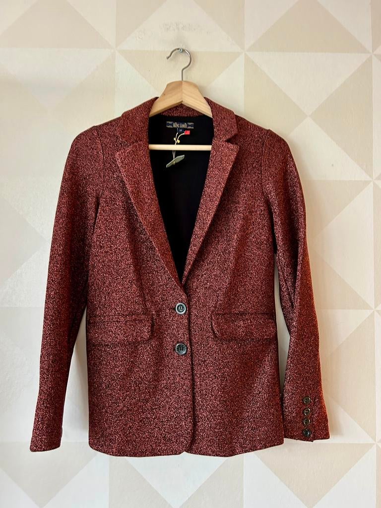 King Louie Daisy Blazer colbert rood glitter XS/34 NIEUW, Nieuw, Ophalen of Verzenden, Jasje, Maat 34 (XS) of kleiner
