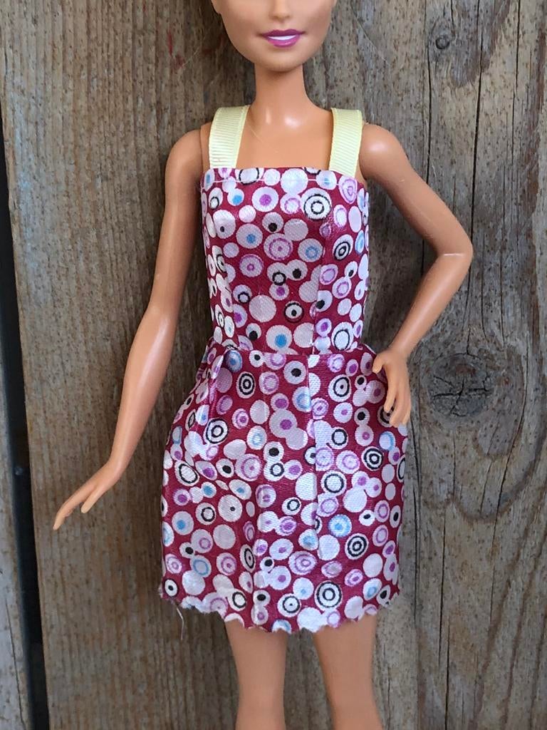 Barbie bloemen jurk paars wit, Ophalen of Verzenden, Zo goed als nieuw, Barbie