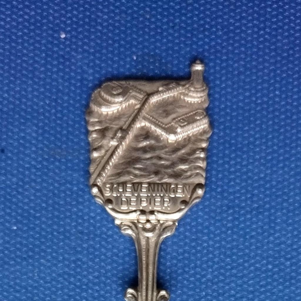 verzilverd lepeltje De Pier, Scheveningen (Demet), Den Haag, Antiek en Kunst, Antiek | Bestek, Ophalen of Verzenden