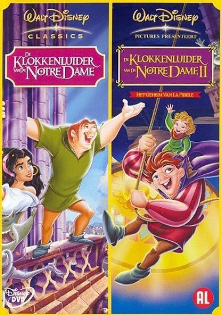 Klokkenluider Notre Dame 1 en 2 Disney 2XDVD, Europees, Tekenfilm, Verzenden, Alle leeftijden