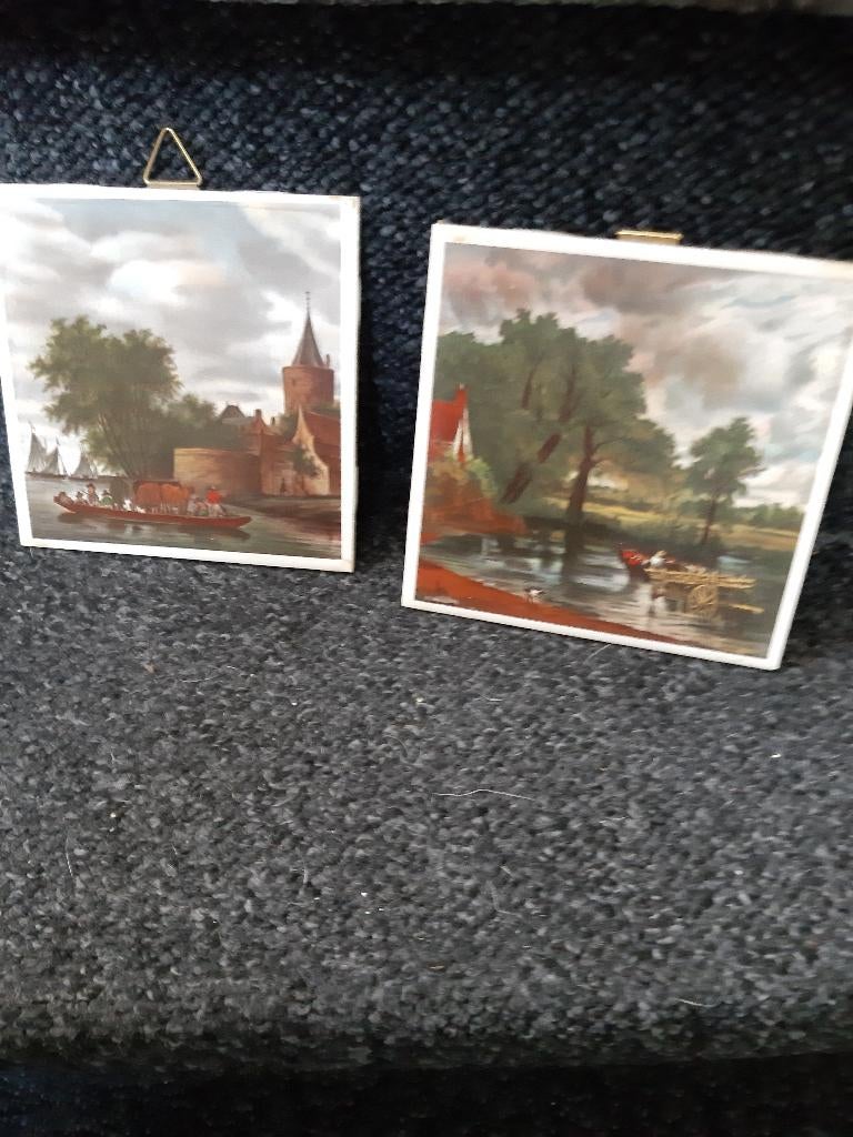 2 oude tegeltjes van H&R Johnson Ltd uit Engeland., Antiek en Kunst, Antiek | Wandborden en Tegels, Ophalen of Verzenden
