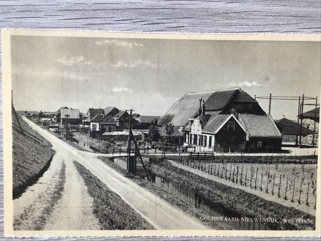 Goudswaard Nieuwendijk Westeinde, Ophalen of Verzenden, 1940 tot 1960, Ongelopen, Zuid-Holland