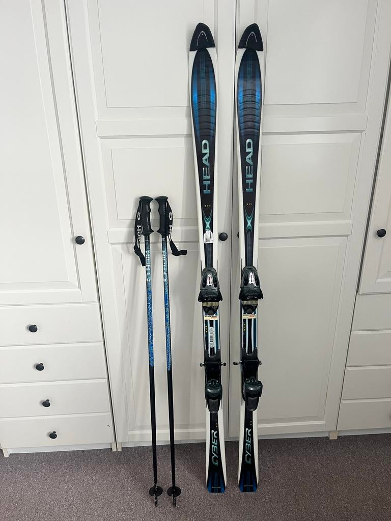 Head ski's 170cm met stokken en draagtas, Sport en Fitness, Skiën en Langlaufen, Ophalen, 160 tot 180 cm, Gebruikt, Carve