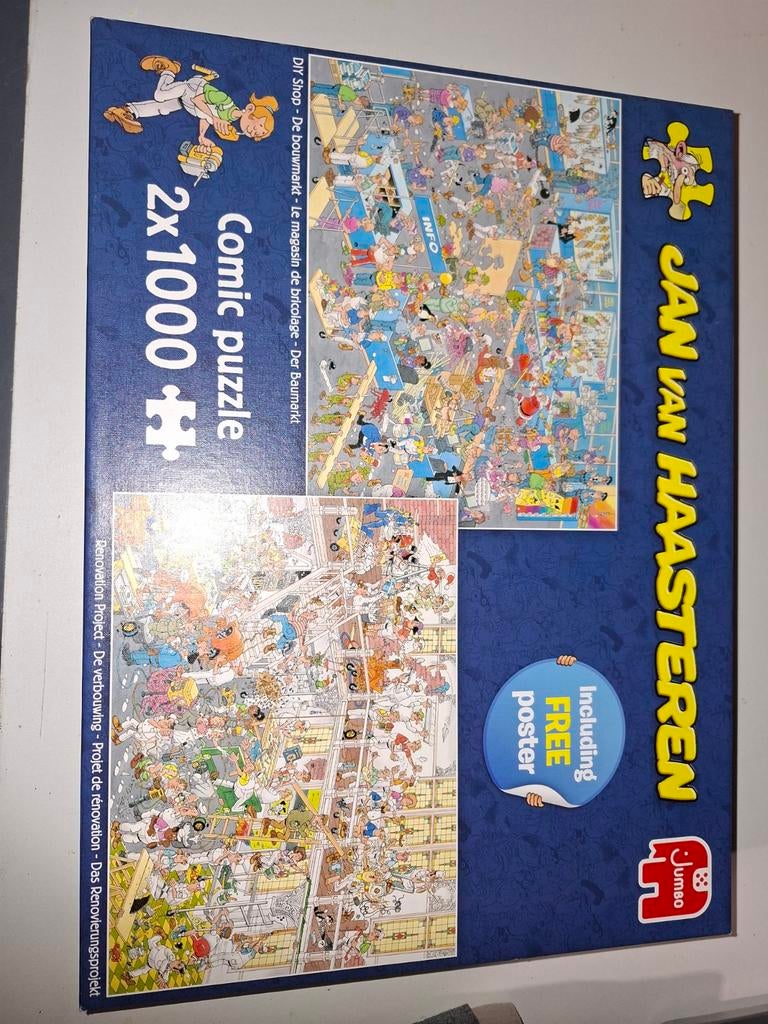 Jan van Haasteren 2x1000 verbouwing & bouwmarkt, Ophalen of Verzenden, Meer dan 1500 stukjes, Zo goed als nieuw, Legpuzzel