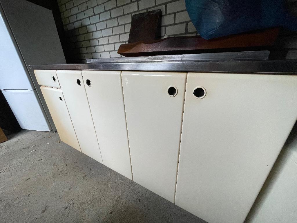 Retro keukenblok gebroken wit met spoelbak, Ophalen, Huis en Inrichting