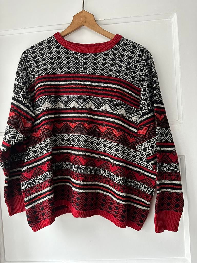 Vintage retro wollen oversized noors gebreide trui L 40 42, Kleding | Dames, Truien en Vesten, Ophalen of Verzenden, Zo goed als nieuw