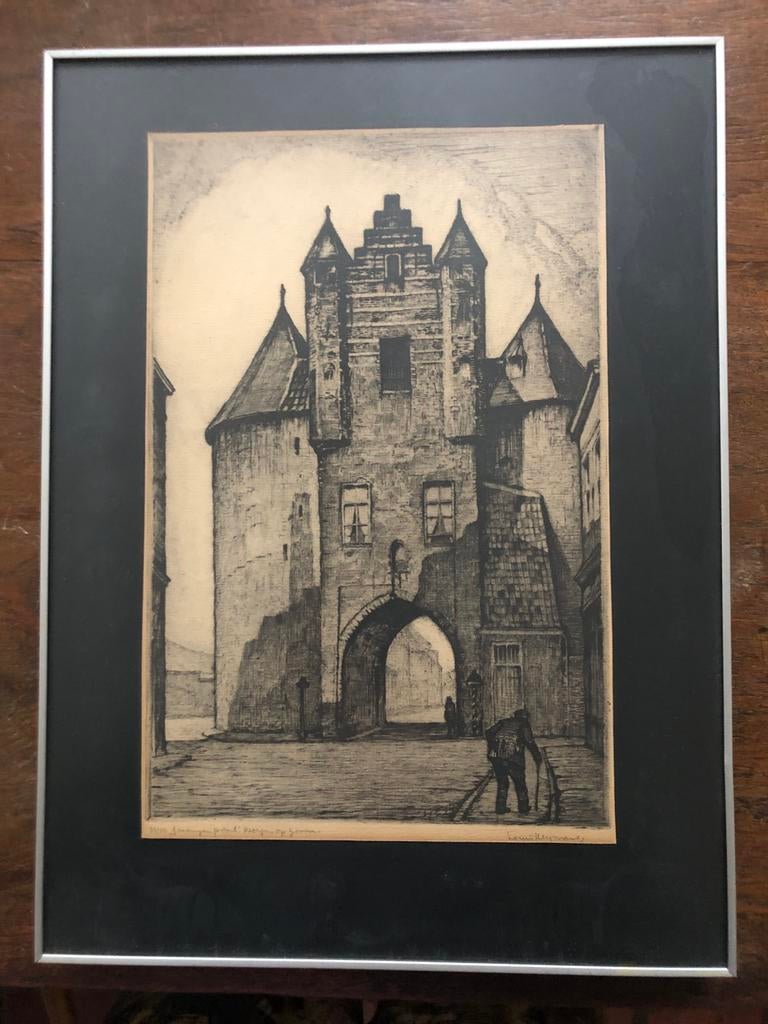 Ets Louis Heijmans - Eeuwige Poort te Bergen op Zoom, Antiek en Kunst, Ophalen of Verzenden