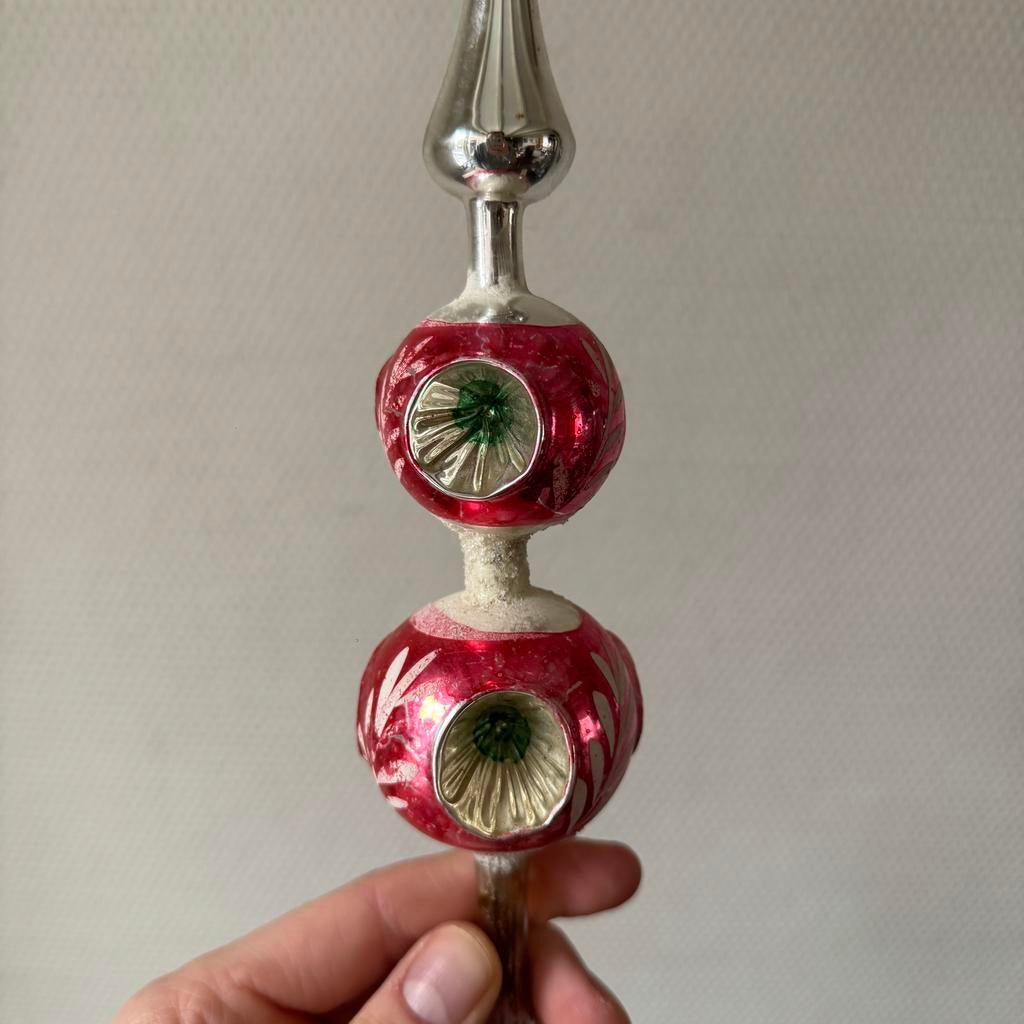 Prachtige Antieke Roze Deuk Piek, Deukpiek, 6 Deuken Vintage, Diversen, Kerst, Ophalen of Verzenden, Gebruikt