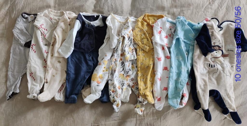 10 Rompertjes Maat 50/56 - Diverse Stijlen voor Baby's, Kinderen en Baby's, Babykleding | Overige, Ophalen of Verzenden, Gebruikt