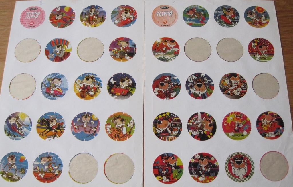 twee vellen met Flippo stickers, Verzamelen, Ophalen of Verzenden, Overige typen