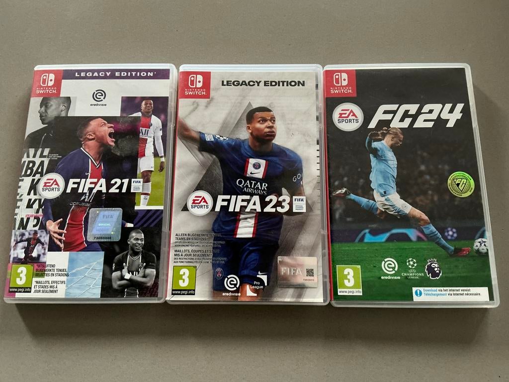 FIFA 21, FIFA 23 & FC24 (FIFA 25) voor Nintendo Switch, Gebruikt, 2 spelers, Eén computer, Ophalen of Verzenden