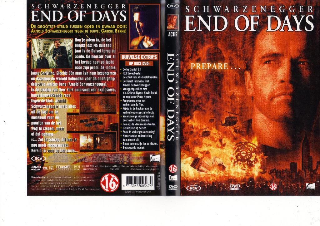 DVD End of Days (Arnold Schwarzenegger), Cd's en Dvd's, Dvd's | Horror, Vanaf 16 jaar, Ophalen of Verzenden, Zo goed als nieuw