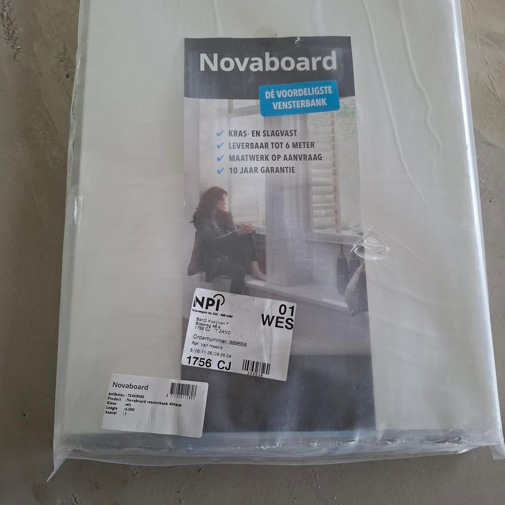 Nieuwe Novaboard vensterbank, 40 cm breed, Ophalen, Minder dan 80 cm, Minder dan 80 cm, Overige typen