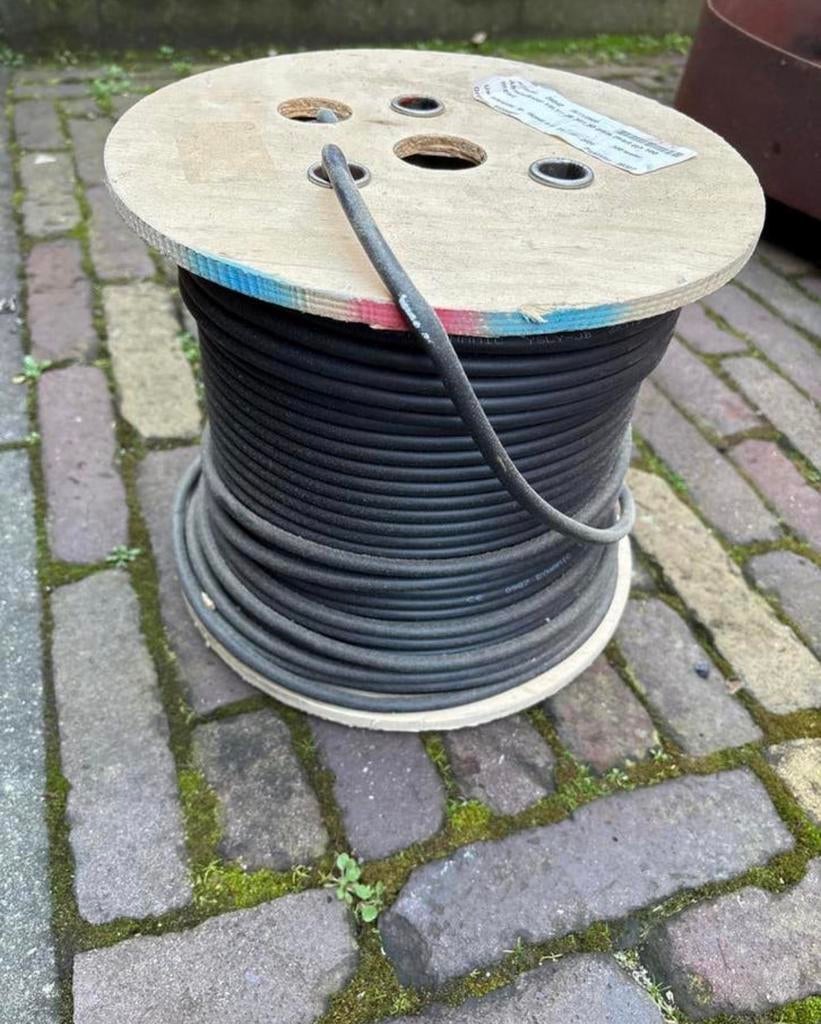 Stroomkabel  YSLY-JB 3G1,50 qmm zwart op haspel +/- 70m, Ophalen, Gebruikt, Kabel of Snoer