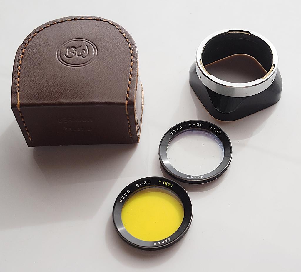 B+W Etui, zonnekap met bajonetvatting, UV en geelfilter, Audio, Tv en Foto, Fotografie | Filters, Ophalen, Zonnekap