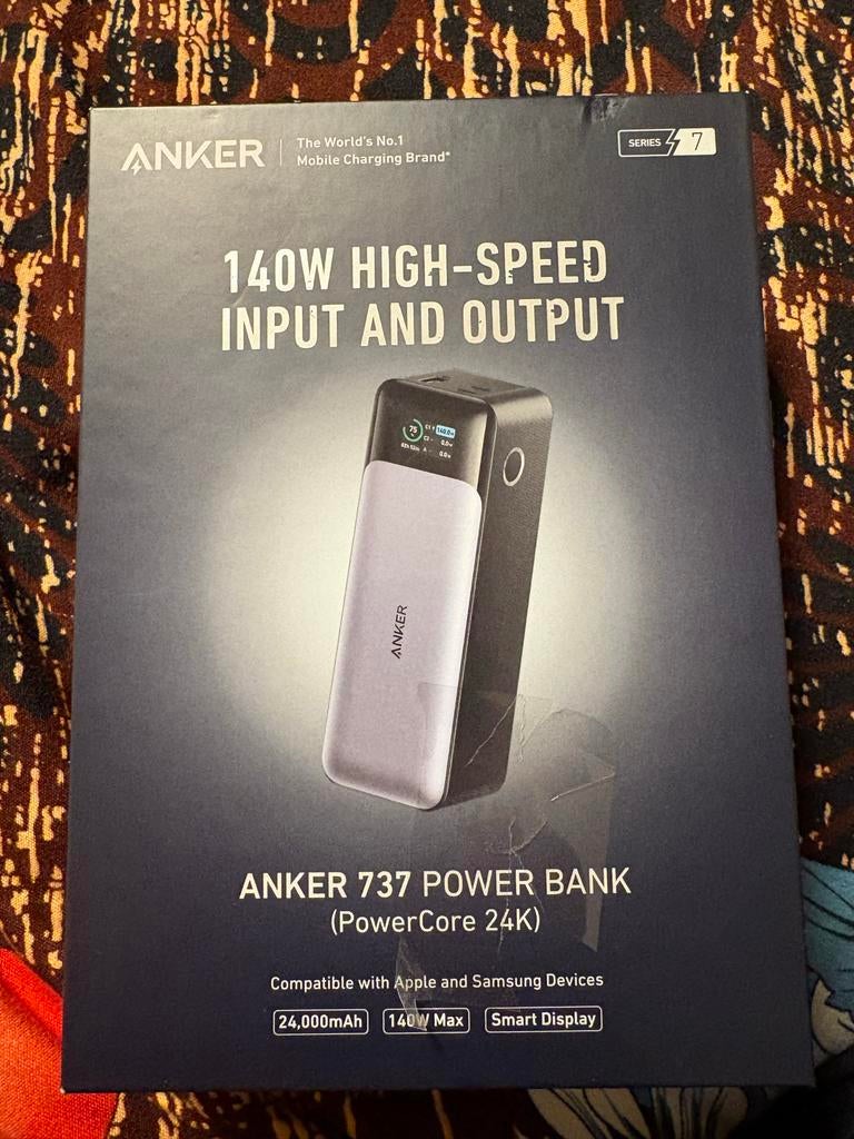 Anker 737 Power Bank (PowerCore 24K) - Nieuw, Telecommunicatie, Mobiele telefoons | Telefoon-opladers, Ophalen of Verzenden, Nieuw