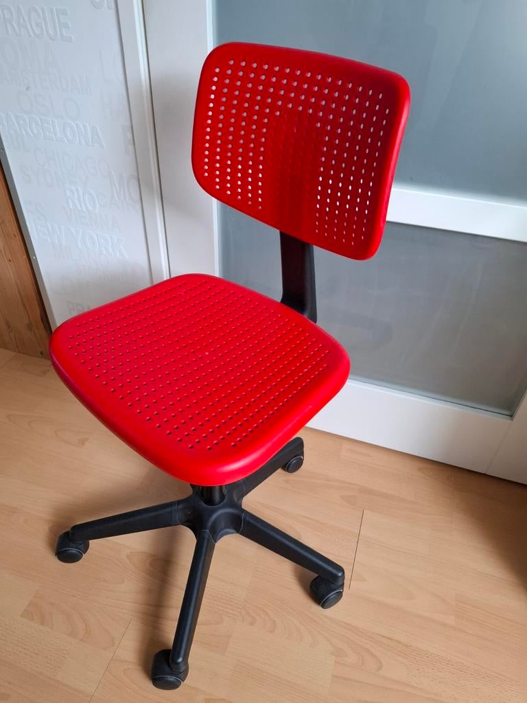 Rode bureaustoel Alrik van Ikea, Ophalen, Gebruikt, Rood, Bureaustoel