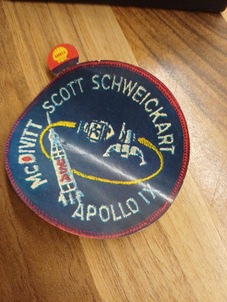 Zeldzame Vintage Apollo IX (9) NASA Patch – Shell Premium 19, Verzamelen, Stickers, Bedrijf of Vereniging, Ophalen of Verzenden