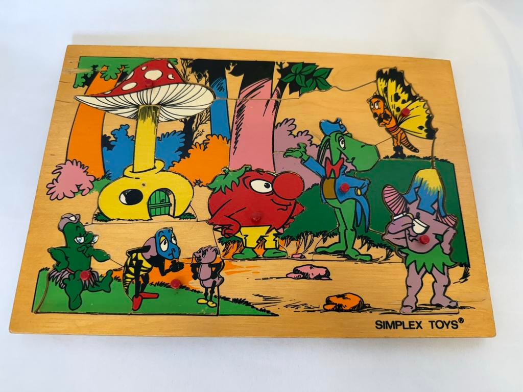 Simplex puzzel nopjespuzzel stripfiguren, Gebruikt, Ophalen of Verzenden, Van hout, Minder dan 10 stukjes