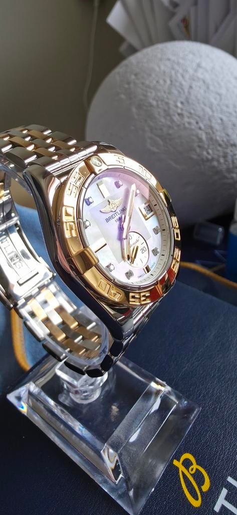 Breitling Galactic 36 – Gold & Diamonds – Nieuwstaat –, Overige merken, Staal, Polshorloge, Nieuw