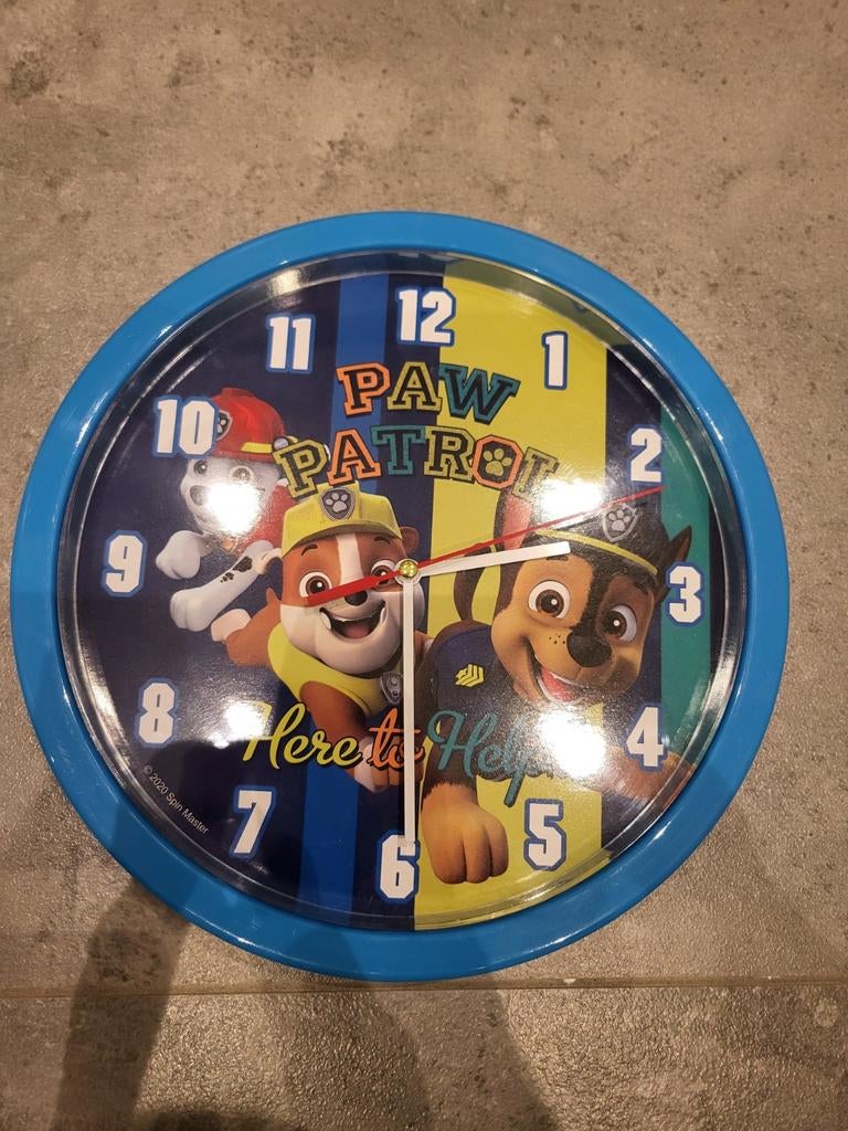PAW PATROL WANT KLOK, Ophalen of Verzenden, Zo goed als nieuw, Wandklok