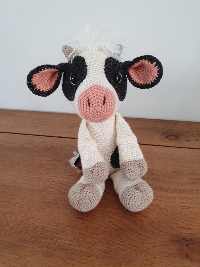 Handgemaakte gehaakte Koe, Kinderen en Baby's, Speelgoed | Knuffels en Pluche, Nieuw, Overige typen, Ophalen of Verzenden